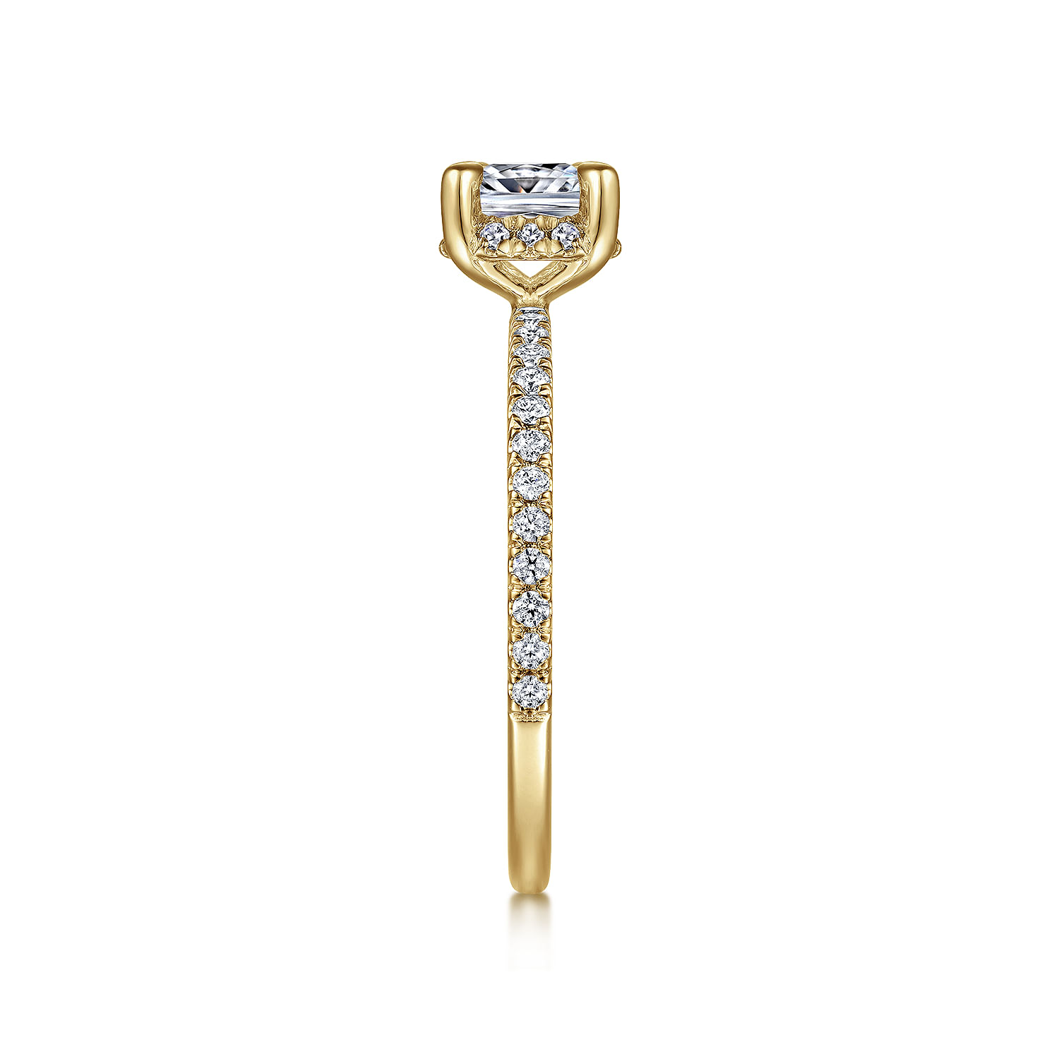 Hart - 14K Yellow Gold Cushion Hidden Halo Diamond Engagement Ring
