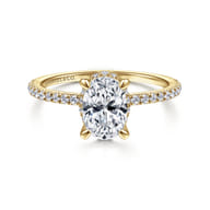 Hart - 14K Yellow Gold Hidden Halo Oval Diamond Engagement Ring
