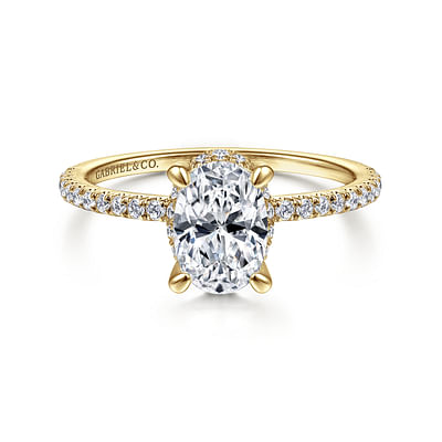 Hart - 14K Yellow Gold Hidden Halo Oval Diamond Engagement Ring