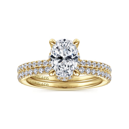 Hart - 14K Yellow Gold Hidden Halo Oval Diamond Engagement Ring