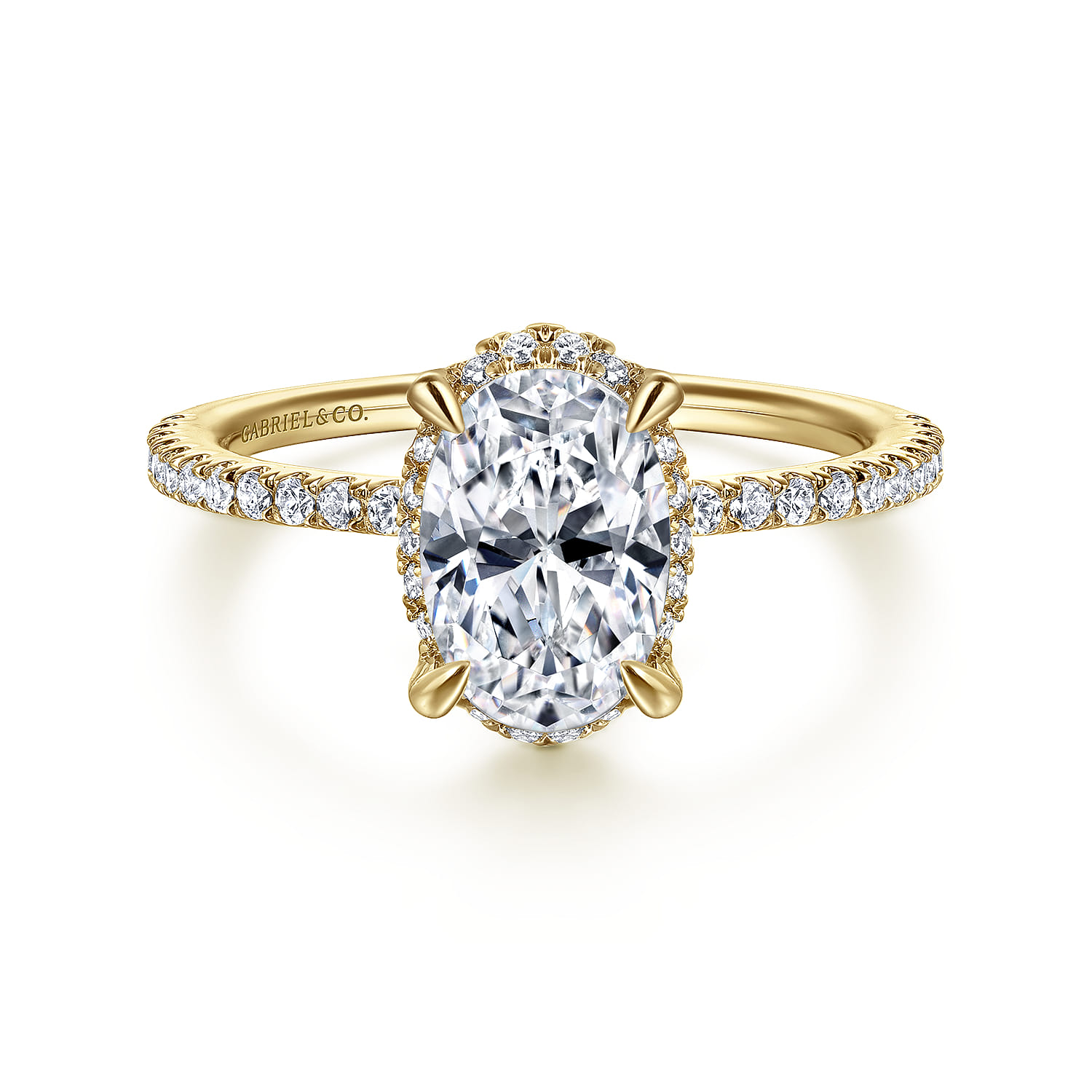 Hart - 14K Yellow Gold Hidden Halo Oval Diamond Engagement Ring