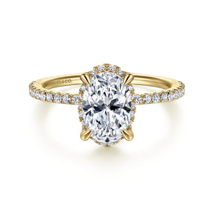 Hart - 14K Yellow Gold Hidden Halo Oval Diamond Engagement Ring