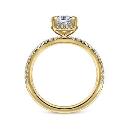 Hart - 14K Yellow Gold Hidden Halo Oval Diamond Engagement Ring
