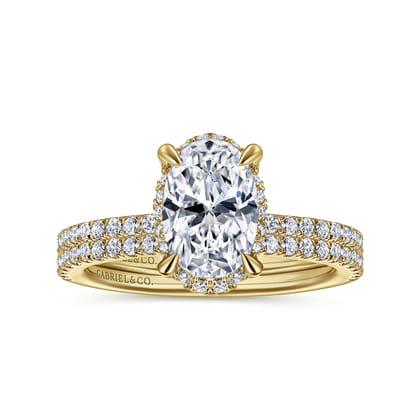 Hart - 14K Yellow Gold Hidden Halo Oval Diamond Engagement Ring