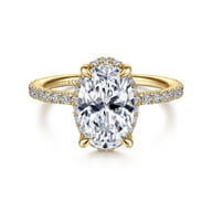 Hart - 14K Yellow Gold Hidden Halo Oval Diamond Engagement Ring