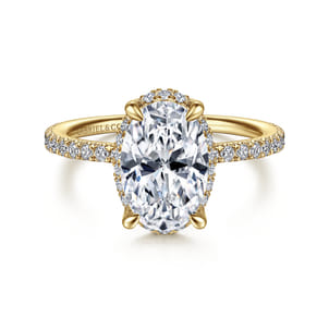 Hart - 14K Yellow Gold Hidden Halo Oval Diamond Engagement Ring