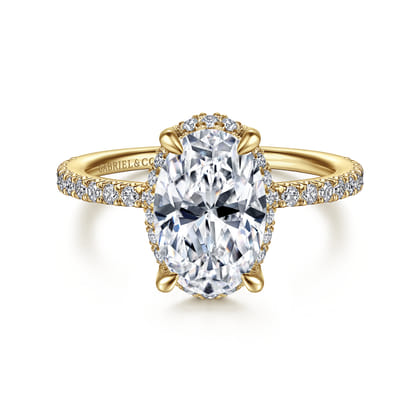 Hart - 14K Yellow Gold Hidden Halo Oval Diamond Engagement Ring