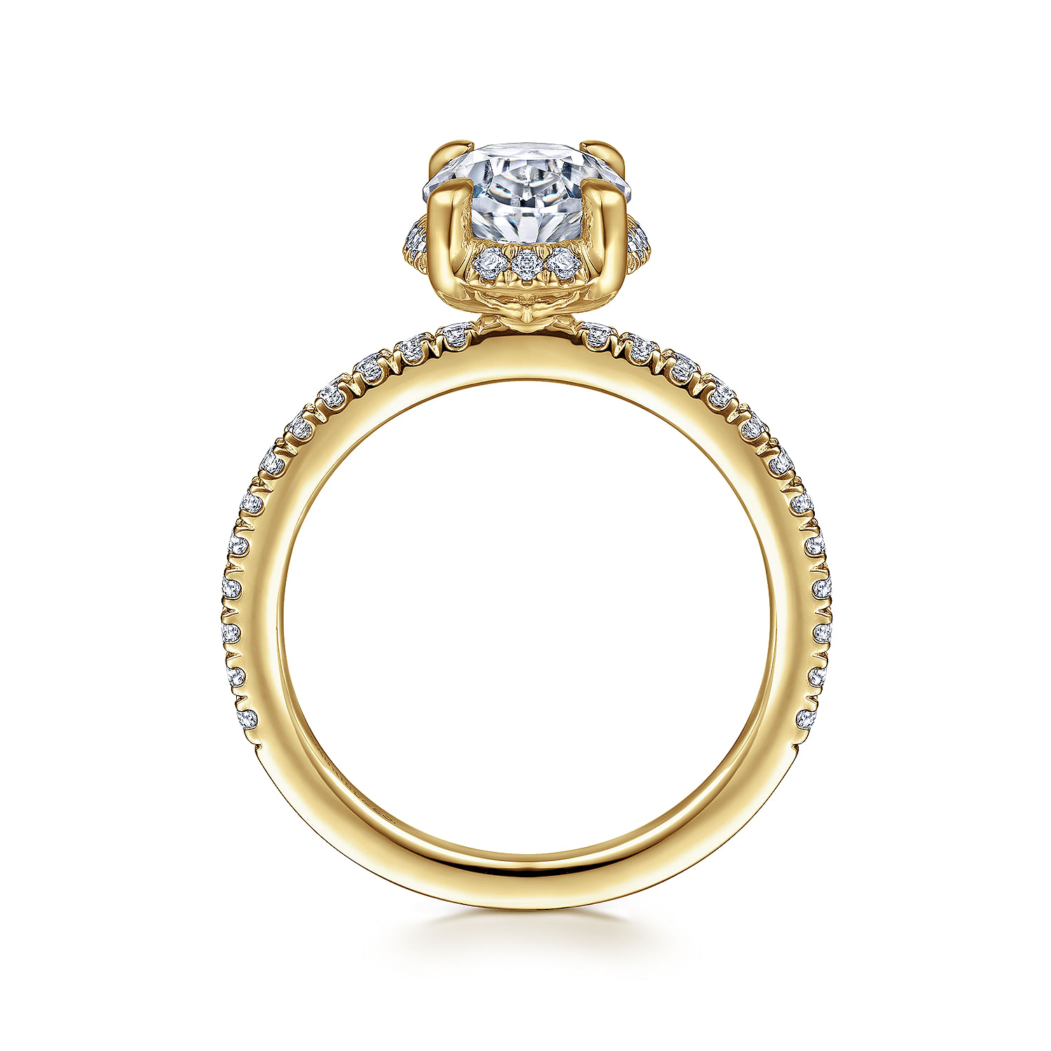 Hart - 14K Yellow Gold Hidden Halo Oval Diamond Engagement Ring