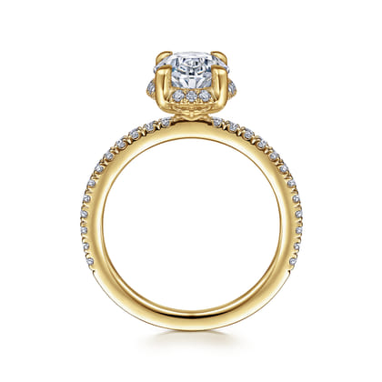 Hart - 14K Yellow Gold Hidden Halo Oval Diamond Engagement Ring