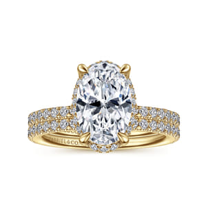 Hart - 14K Yellow Gold Hidden Halo Oval Diamond Engagement Ring