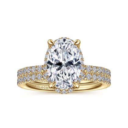 Hart - 14K Yellow Gold Hidden Halo Oval Diamond Engagement Ring