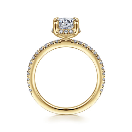 Hart - 14K Yellow Gold Hidden Halo Round Diamond Engagement Ring