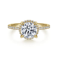 Hart - 14K Yellow Gold Hidden Halo Round Diamond Engagement Ring