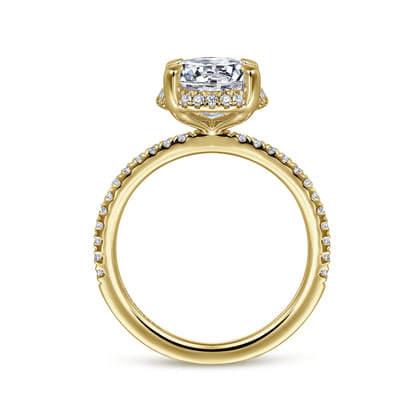 Hart - 14K Yellow Gold Hidden Halo Round Diamond Engagement Ring