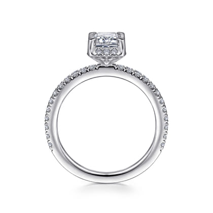 Hart - Platinum Hidden Halo Emerald Cut Diamond Engagement Ring