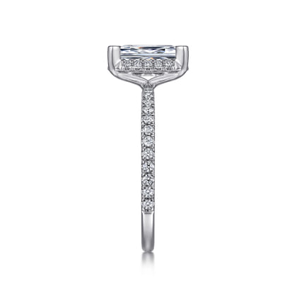Hart - Platinum Hidden Halo Emerald Cut Diamond Engagement Ring