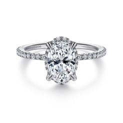 Hart - Platinum Hidden Halo Oval Diamond Engagement Ring