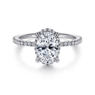 Hart - Platinum Hidden Halo Oval Diamond Engagement Ring