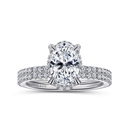 Hart - Platinum Hidden Halo Oval Diamond Engagement Ring