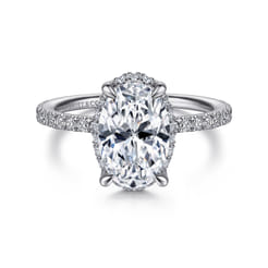 Hart - Platinum Hidden Halo Oval Diamond Engagement Ring