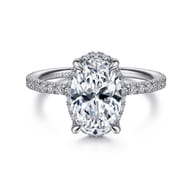 Hart - Platinum Hidden Halo Oval Diamond Engagement Ring