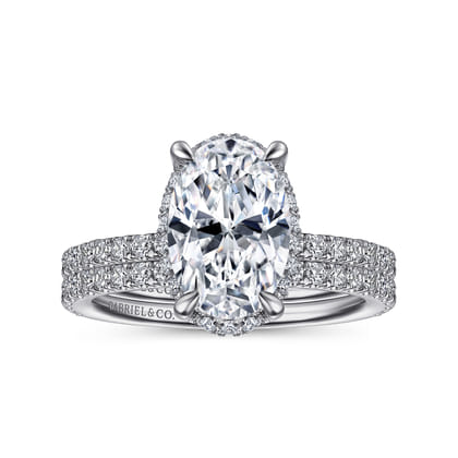 Hart - Platinum Hidden Halo Oval Diamond Engagement Ring