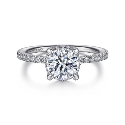 Hart - Platinum Hidden Halo Round Diamond Engagement Ring