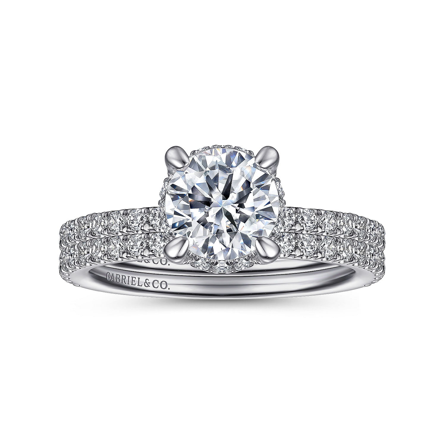 Hart - Platinum Hidden Halo Round Diamond Engagement Ring