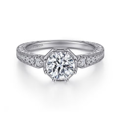 Heath - 14K White Gold Round Diamond Engagement Ring