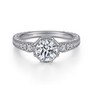 Heath - 14K White Gold Round Diamond Engagement Ring