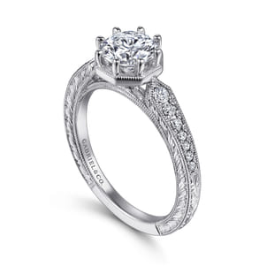 Heath - 14K White Gold Round Diamond Engagement Ring