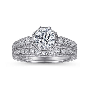 Heath - 14K White Gold Round Diamond Engagement Ring