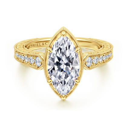 Heath - 14K Yellow Gold Marquise Shape Diamond Engagement Ring