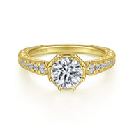 Heath - 14K Yellow Gold Round Diamond Engagement Ring