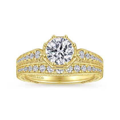 Heath - 14K Yellow Gold Round Diamond Engagement Ring