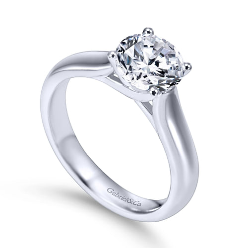 Helen - 14K White Gold Round Diamond Engagement Ring - Shot 3