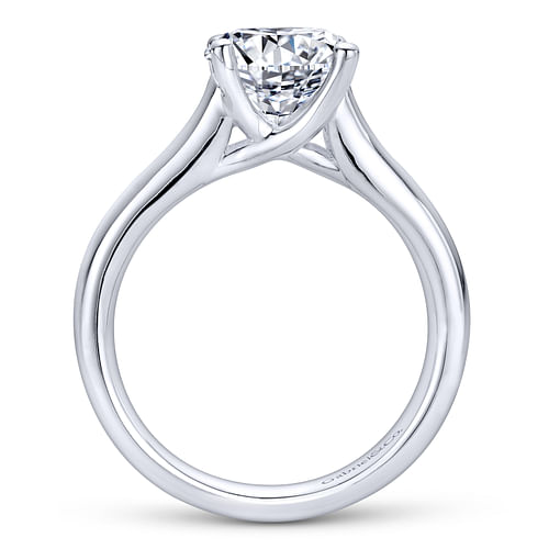 Helen - 14K White Gold Round Diamond Engagement Ring - Shot 2