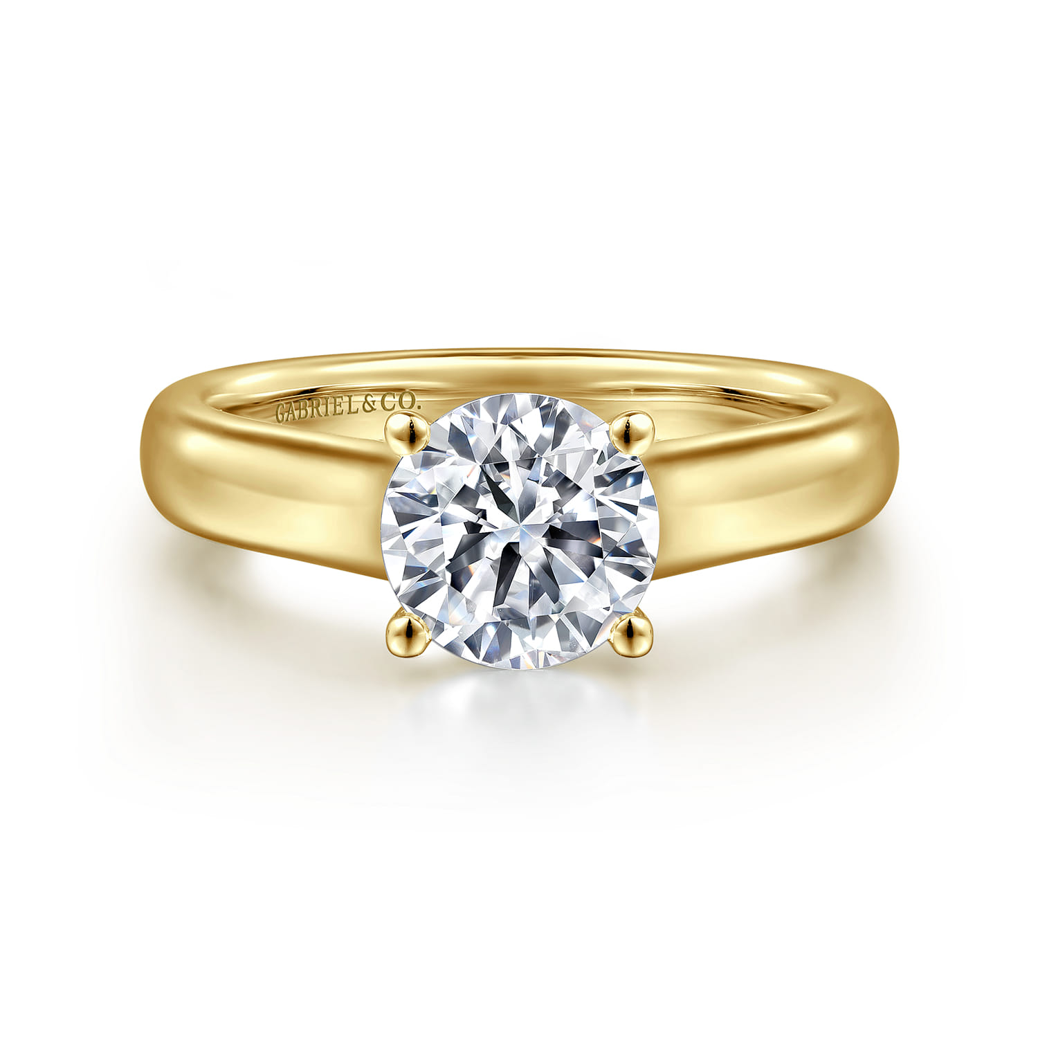 Helen - 14K Yellow Gold Round Diamond Engagement Ring