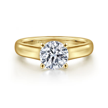 Helen - 14K Yellow Gold Round Diamond Engagement Ring