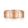 Henry - 14K Rose Gold 6mm - Checkerboard Pattern Men's Wedding Band in Satin Finish