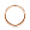 Henry - 14K Rose Gold 6mm - Checkerboard Pattern Men's Wedding Band in Satin Finish