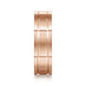 Henry - 14K Rose Gold 6mm - Checkerboard Pattern Men's Wedding Band in Satin Finish