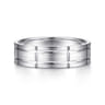 Henry - 14K White Gold 6mm - Checkerboard Pattern Men's Wedding Band in Satin Finish