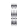 Henry - 14K White Gold 6mm - Checkerboard Pattern Men's Wedding Band in Satin Finish