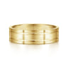 Henry - 14K Yellow Gold 6mm - Checkerboard Pattern Men's Wedding Band in Satin Finish