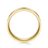 Henry - 14K Yellow Gold 6mm - Checkerboard Pattern Men's Wedding Band in Satin Finish