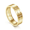 Henry - 14K Yellow Gold 6mm - Checkerboard Pattern Men's Wedding Band in Satin Finish