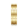 Henry - 14K Yellow Gold 6mm - Checkerboard Pattern Men's Wedding Band in Satin Finish