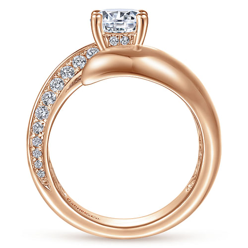 Hepburn - 14K Rose Gold Round Diamond Engagement Ring - 0.44 ct - Shot 2