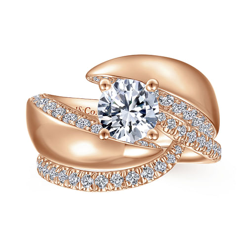 Hepburn - 14K Rose Gold Round Diamond Engagement Ring - 0.44 ct - Shot 4